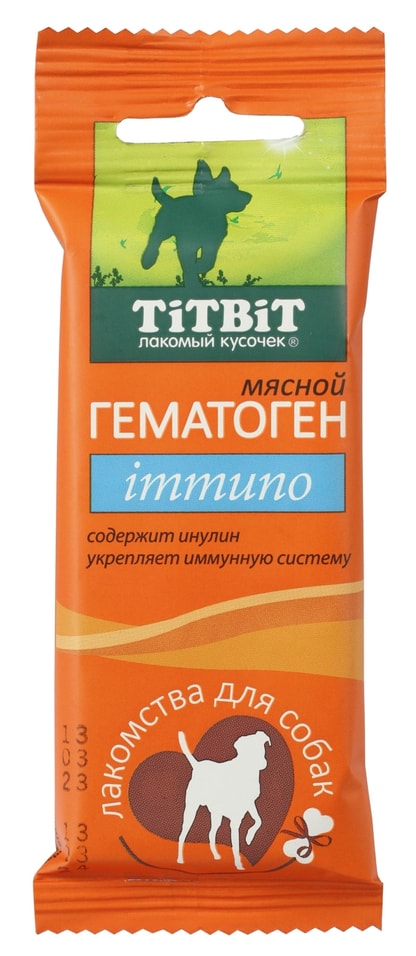 Лакомство для собак TiTBiT Гематоген мясной Immuno 35г