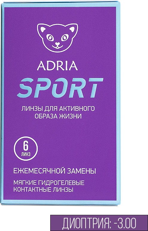Контактные линзы Adria Sport Ежемесячные -3.00/14.2/8.6 6шт