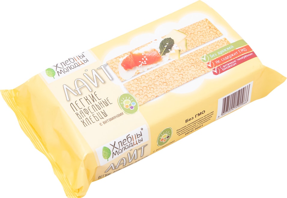 Хлебцы Молодцы Лайт вафельные с витаминами 70г