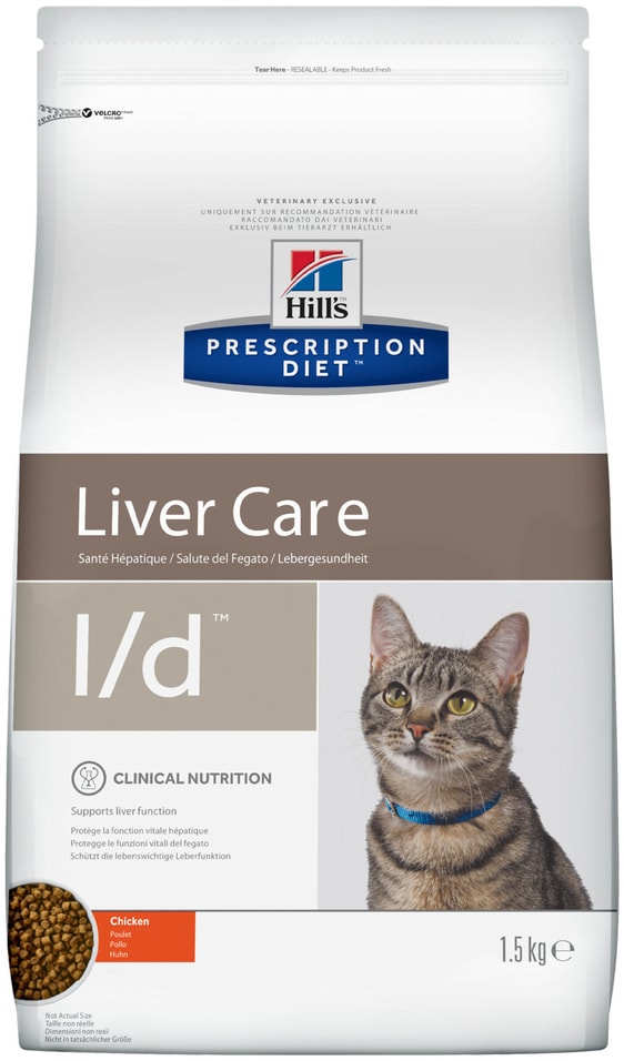 Сухой корм для кошек Hills Prescription Diet l/d при заболеваниях печени с курицей 1.5кг