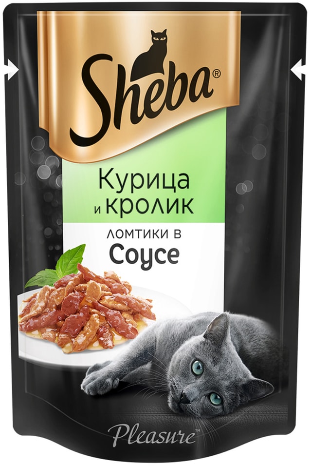Влажный корм для кошек Sheba Ломтики в соусе с курицей и кроликом 85г Влажный корм для кошек Sheba Ломтики в соусе с курицей и кроликом 85г