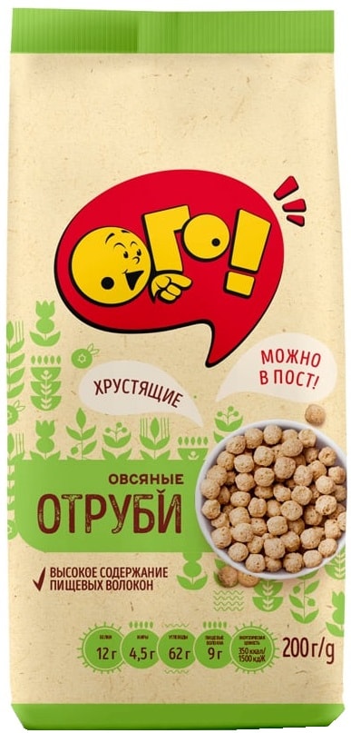 Отруби Ого Овсяные 200г - Vprok.ru Перекрёсток