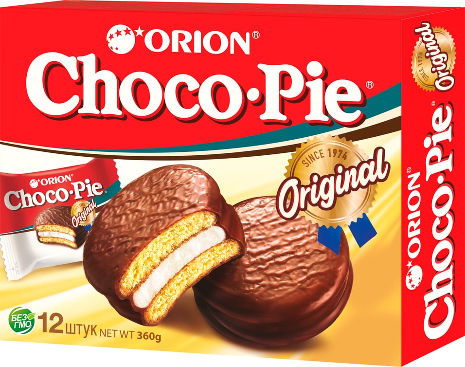 Пирожное Orion Choco Pie в глазури 12шт*30гс доставкой!