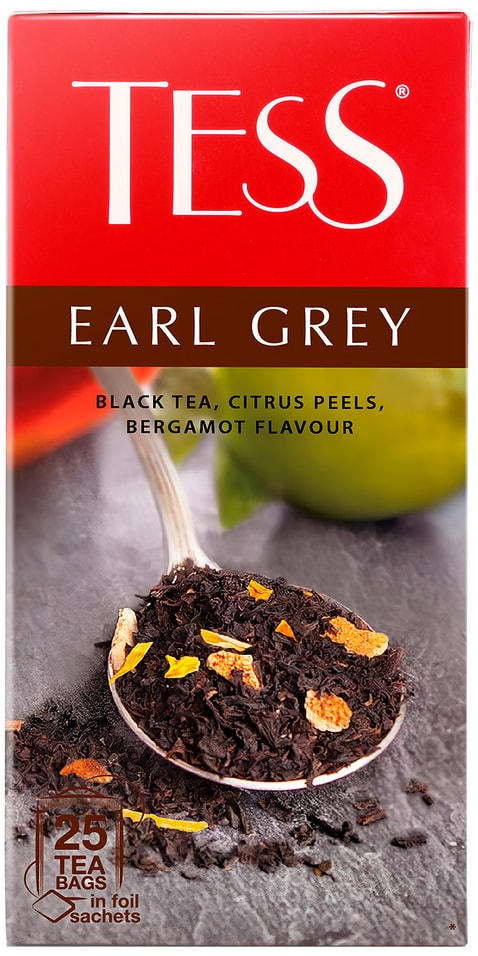 Чай черный Tess Pleasure Earl Grey с ароматом бергамота 25*1.6г