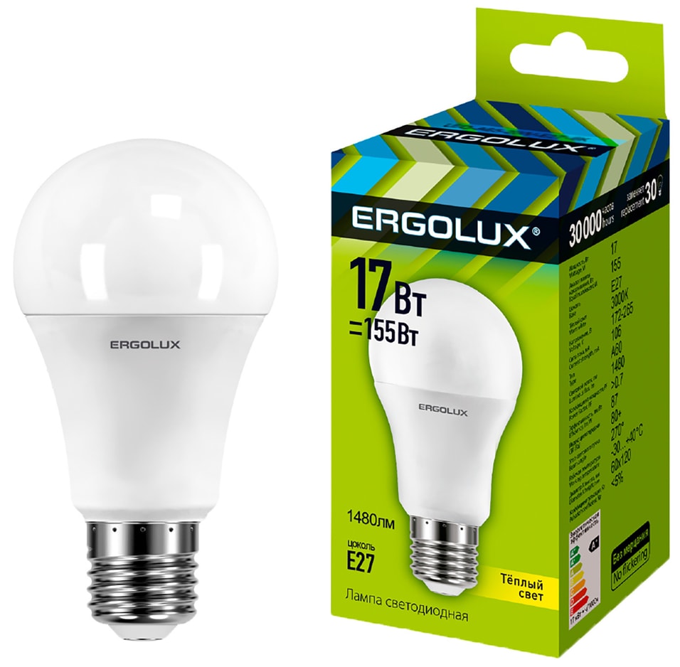 Лампа светодиодная Ergolux LED E27 17Вт