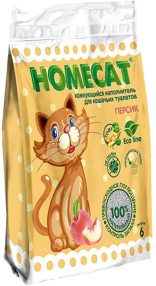 Наполнитель для кошачьего туалета Homecat Персик 6л