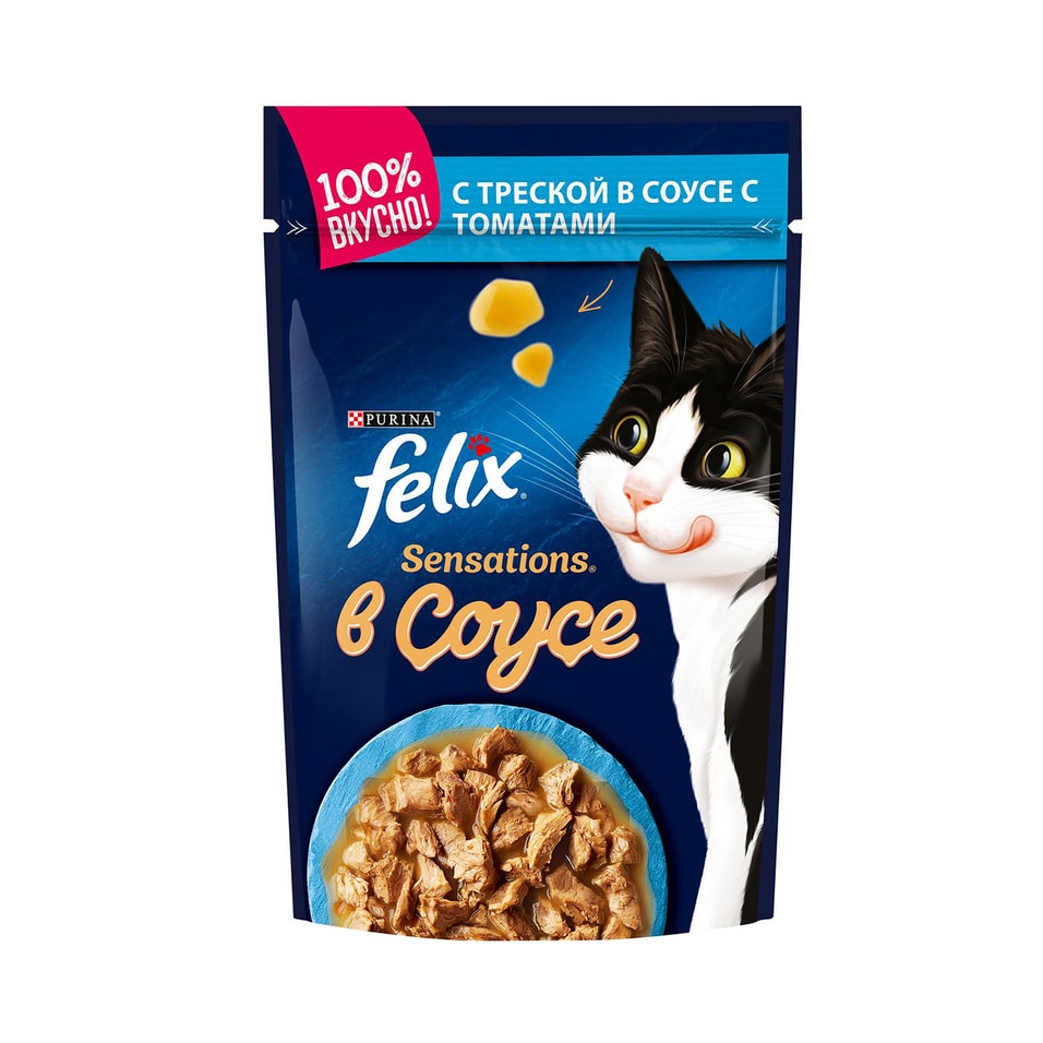 Влажный корм для кошек Felix с треской 85г