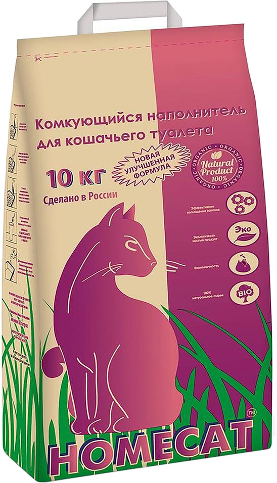 Наполнитель для кошачьего туалета Homecat 10кг