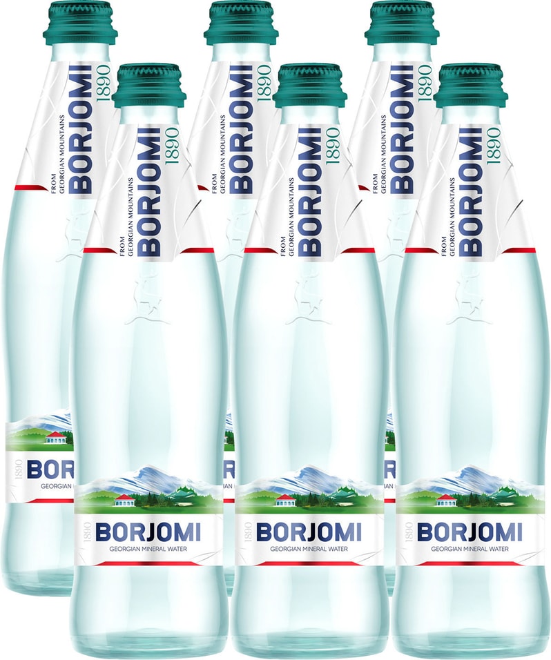 Вода Borjomi минеральная лечебно-столовая газированная 500мл (упаковка 6 шт.)