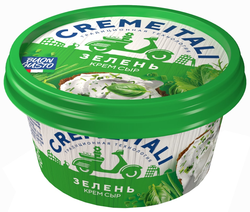 Сыр творожный Cremeitali Крем сыр с зеленью 60% 140г