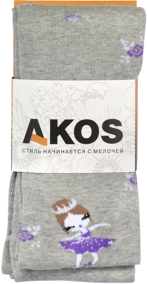 Колготки детские Akos светло-серый меланж р.110-116