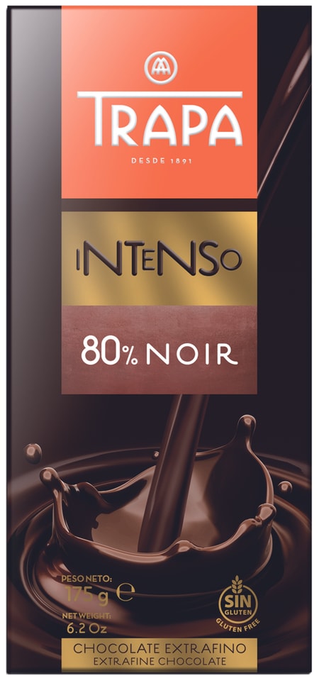 Шоколад Trapa Горький Intenso 80% Noir 175г