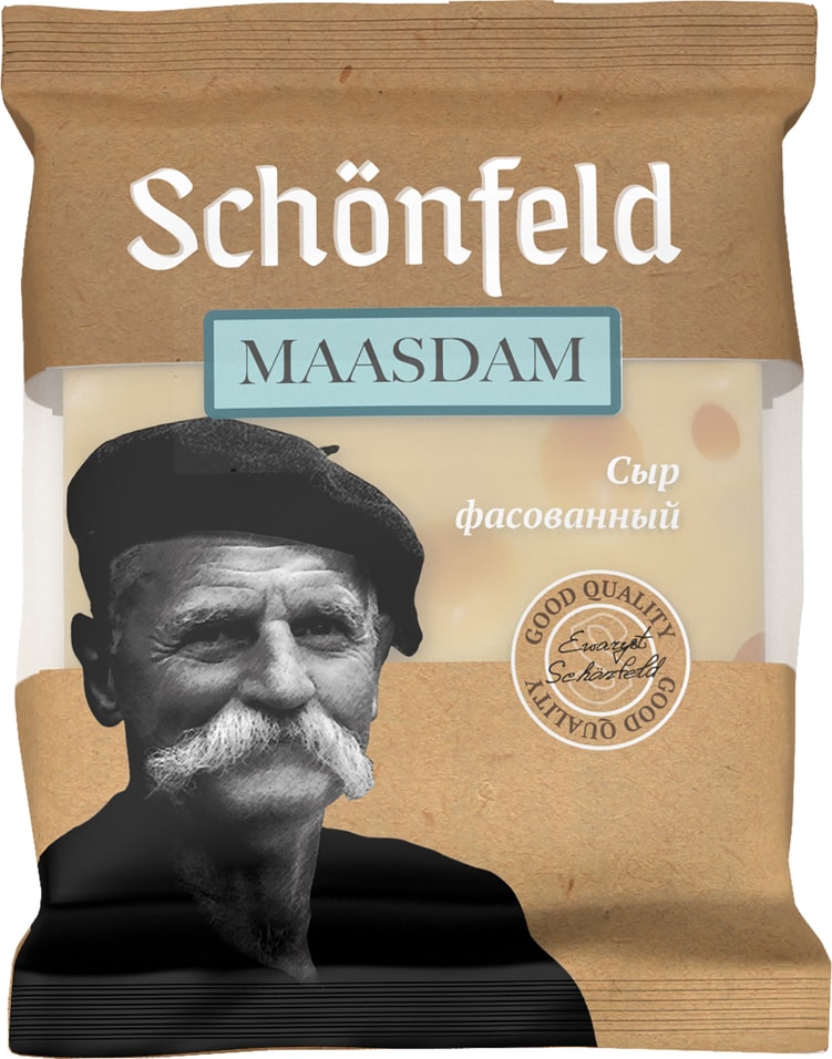 Сыр полутвердый Schonfeld Маасдам 45% 200г