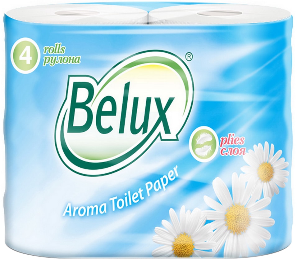 Туалетная бумага Belux Ромашка 4 рулона 2 слоя
