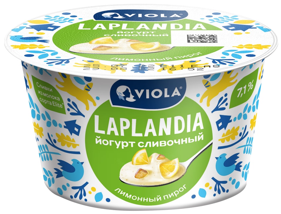 Йогурт Viola Laplandia Сливочный Лимонный пирог 7.1% 180г