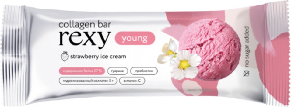 Батончик Rexy Young протеиновый Клубничное Мороженое 35г