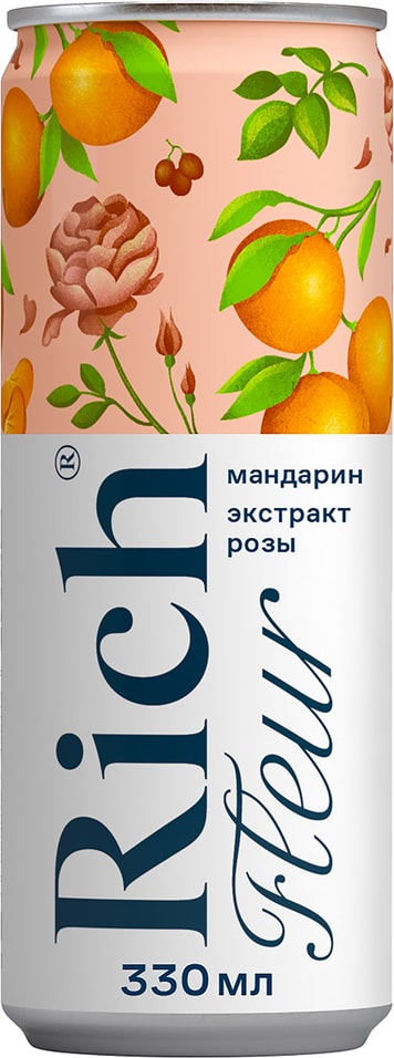 Напиток Rich Fleur сокосодержащий виноград лимон мандарин роза 330мл