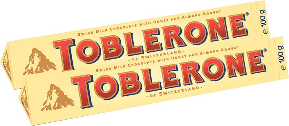 Шоколад Toblerone Молочный с медово-миндальной нугой 100г (упаковка 2 шт.)