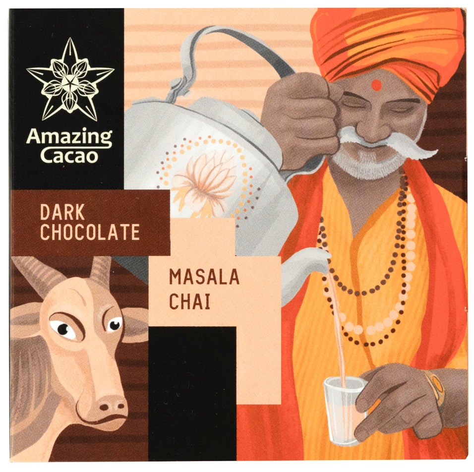Шоколад Amazing Cacao Горький Керала и масала чай 70% 60г