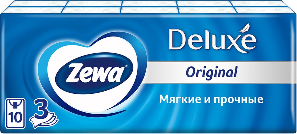 Носовые платки Zewa Deluxe 10*10шт от Vprok.ru