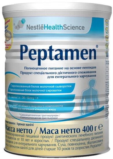 Отзывы о Смеси Peptamen для диетического лечебного питания для взрослых и детей от 10 лет 400г