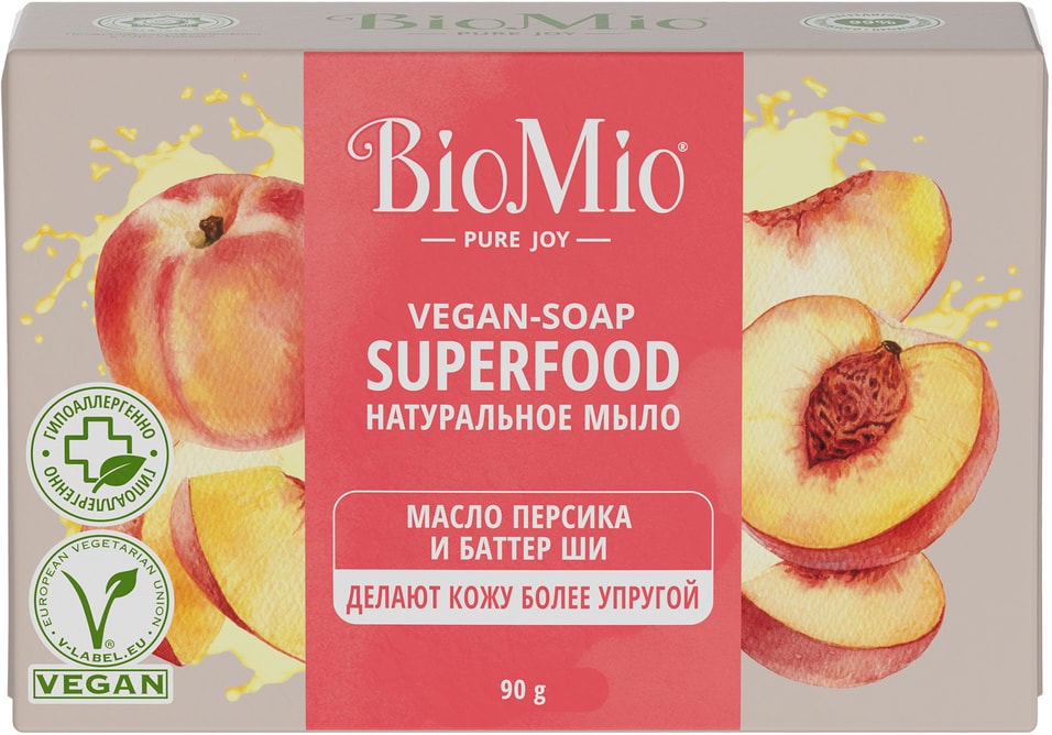 Мыло BioMio Bio-Soap Персик и ши 90г