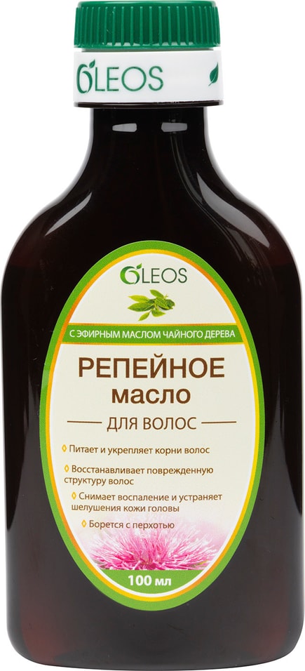 Масло репейное Oleos с эфирным маслом чайного дерева 100мл от Vprok.ru