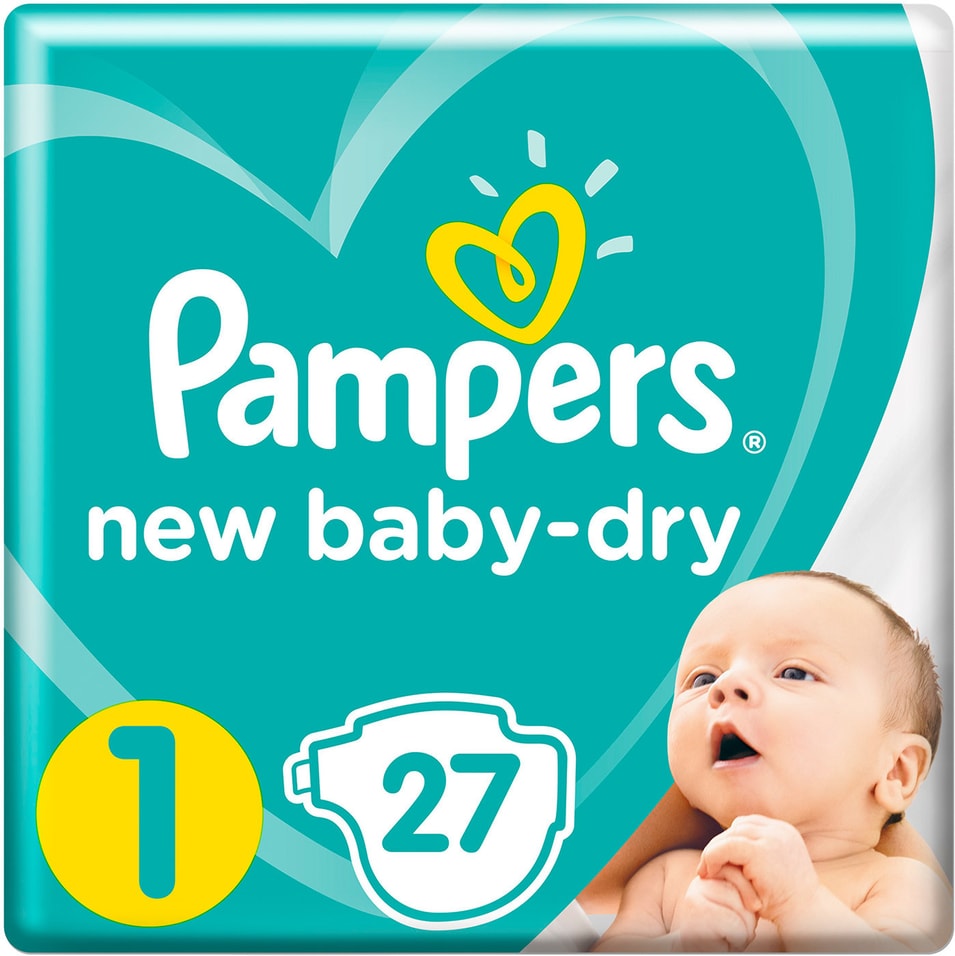Подгузники Pampers New Baby-Dry 2–5кг Размер 1 27шт