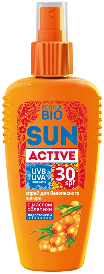 Спрей для безопасного загара Ecolla-Bio Sun Active SPF 30 120мл