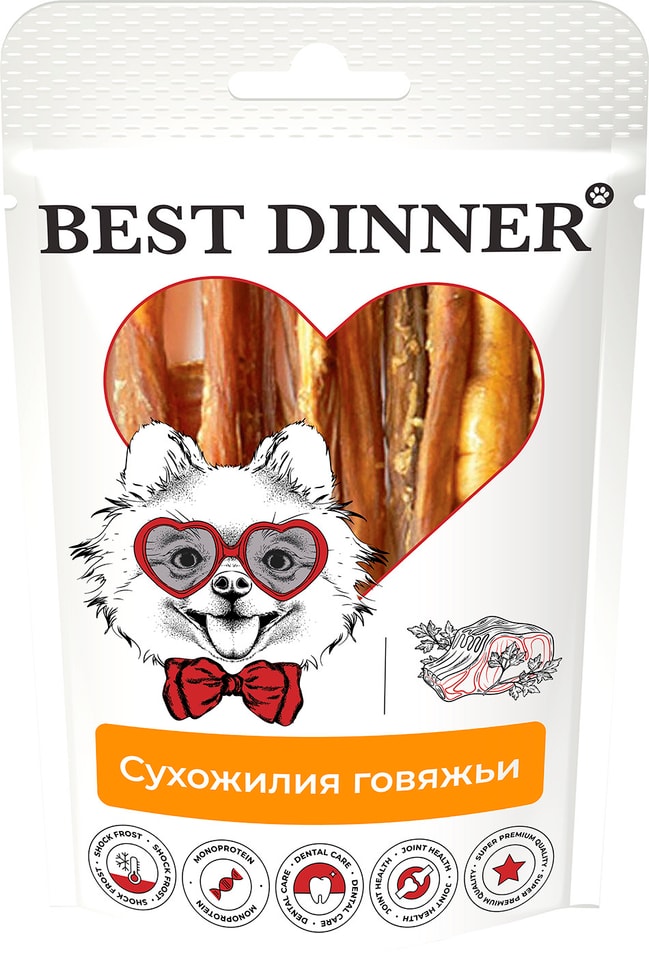 Лакомство для собак Best Dinner Freeze Dry Сухожилия говяжьи 60г 206₽