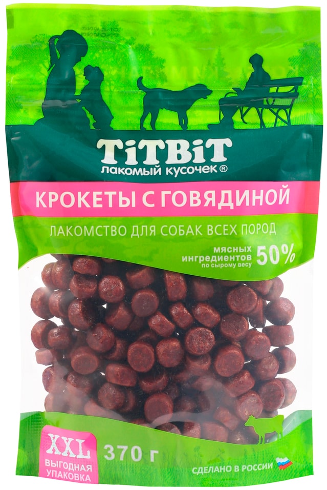 Лакомство для собак TiTBiT Крокеты с говядиной 370г (упаковка 3 шт.)