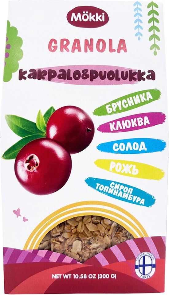 Гранола Mokki Granola KarpaloPuolukka Брусника-Клюква 300г 300₽