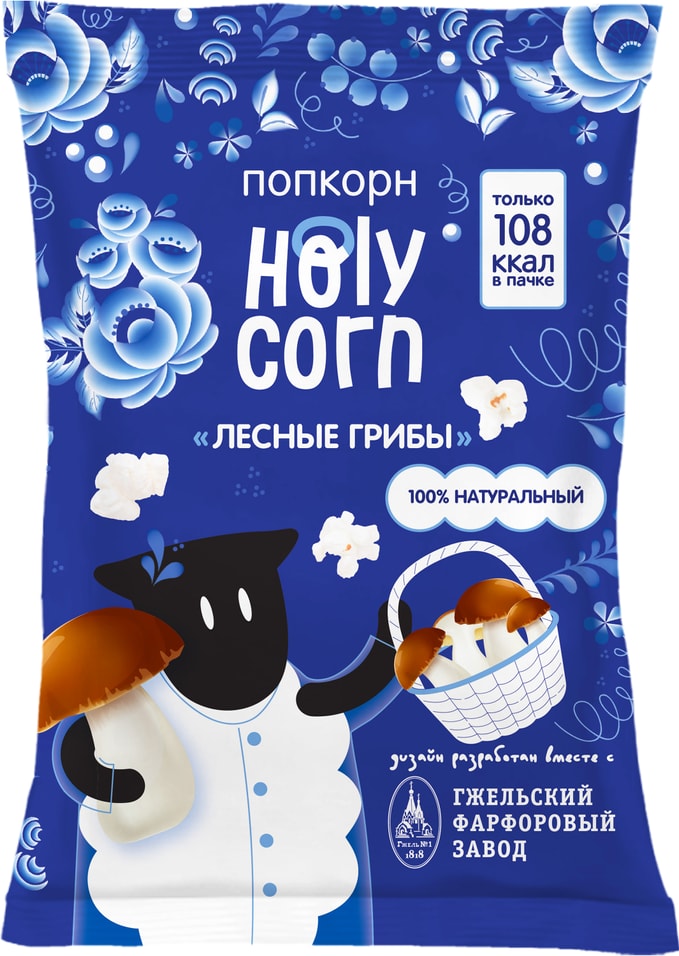 Кукуруза воздушная Holy Corn Попкорн Лесные грибы 30г 94₽