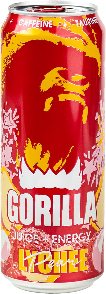 Напиток Gorilla энергетический Личи груша 450мл 110₽