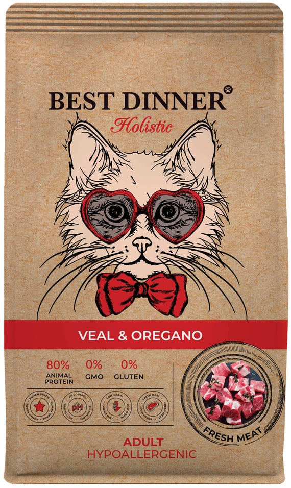 Сухой корм для кошек Best Dinner Телятина с Орегано 1.5кг