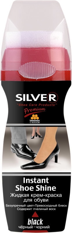 Крем-краска для обуви Silver Instant Shoe Shine черная 75мл от Vprok.ru