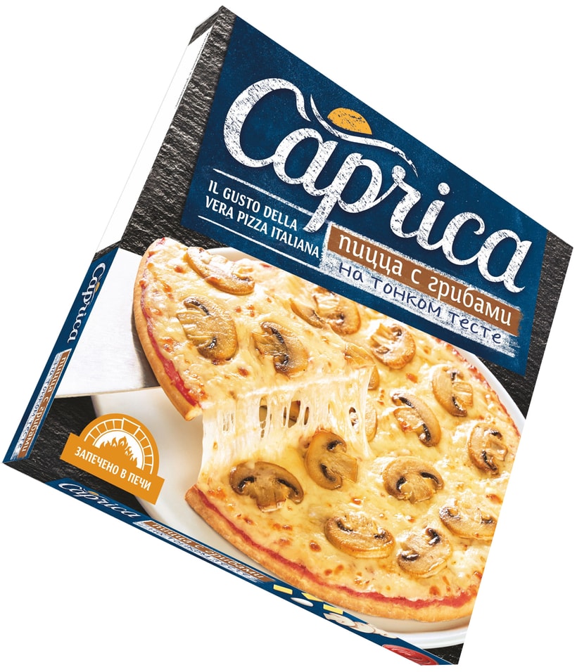 Пицца Caprica С грибами на тонком тесте 320г