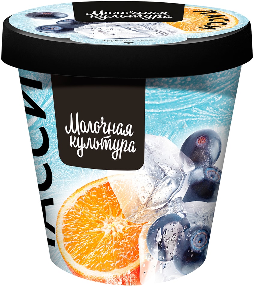 Йогурт Молочная культура Ласси с черникой бананом и ароматом апельсина 5-5.9% 265г от Vprok.ru