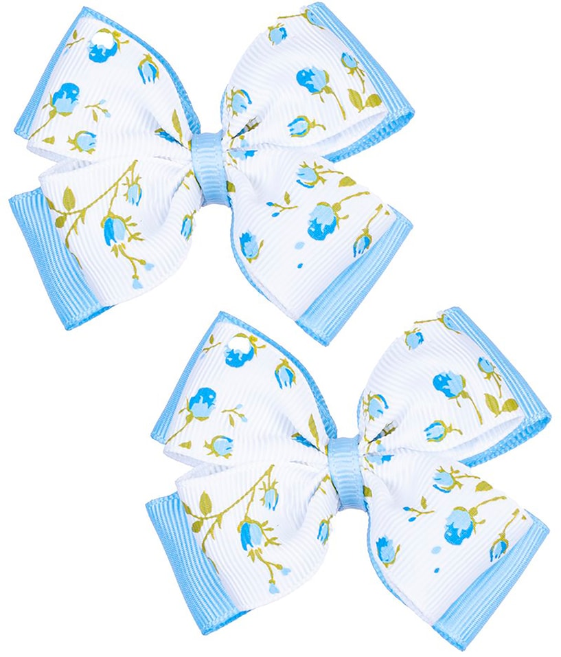 Бант на резинке Babys Joy Голубые цветы 2шт