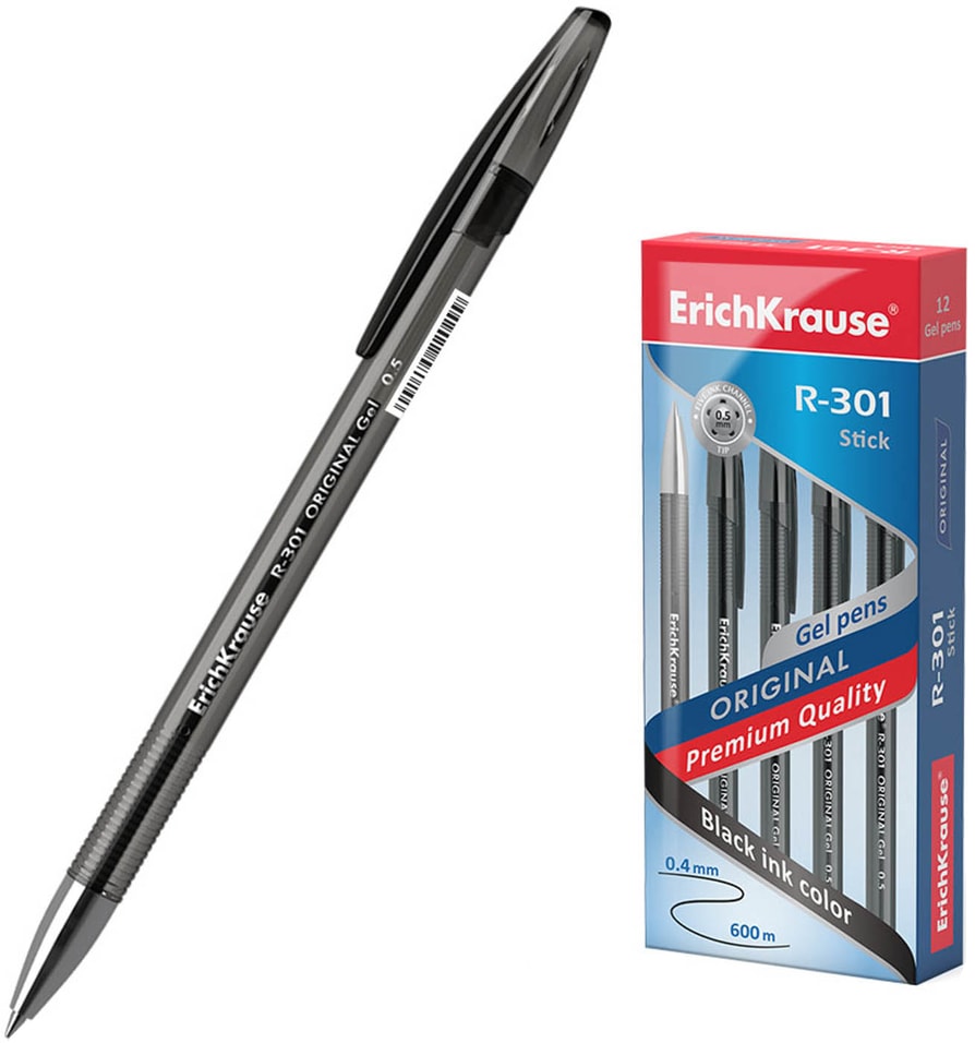 Ручка Erich Krause R-301 Original Gel Stick гелевая черная