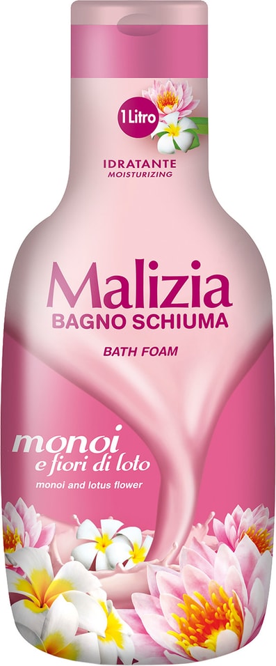 Пена для ванны Malizia Monoi e fioro di loto 1000мл
