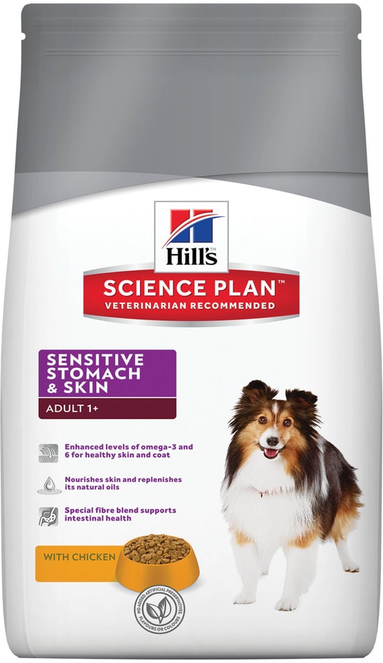Сухой корм для собак Hills SP Sensitive Stomach & Skin Adult Medium для средних пород при чувствительном пищеварении и п