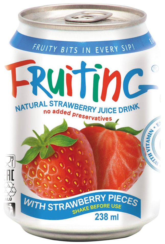 Напиток Fruiting из клубничного сока с кусочками клубники 238мл