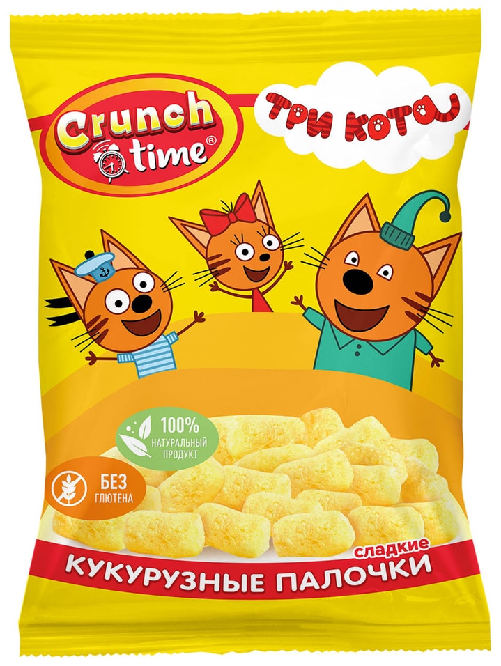 Палочки кукурузные Crunch Time Три кота 75г