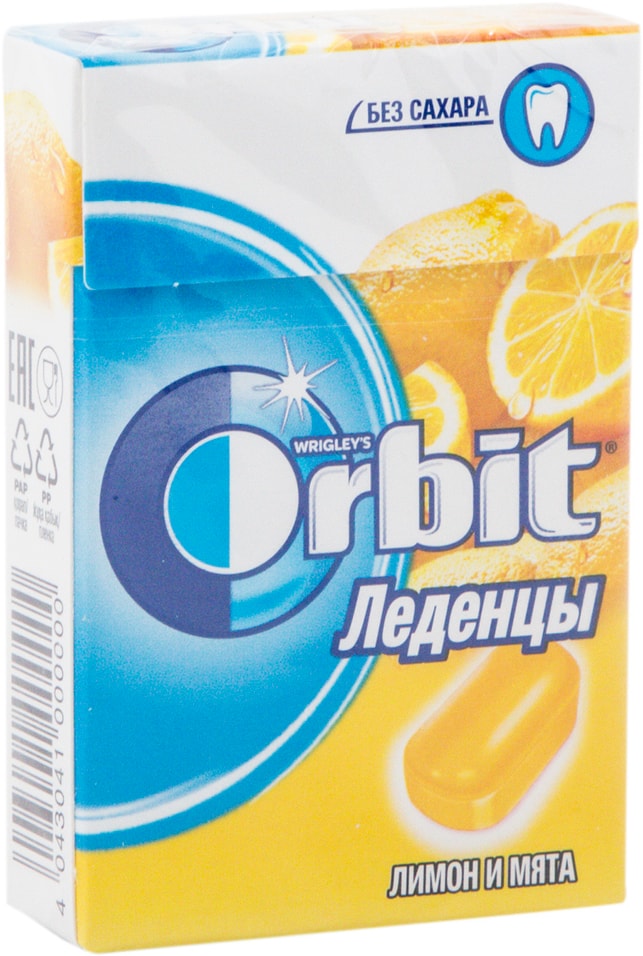 Леденцы Orbit Лимон и Мята 35г 50₽