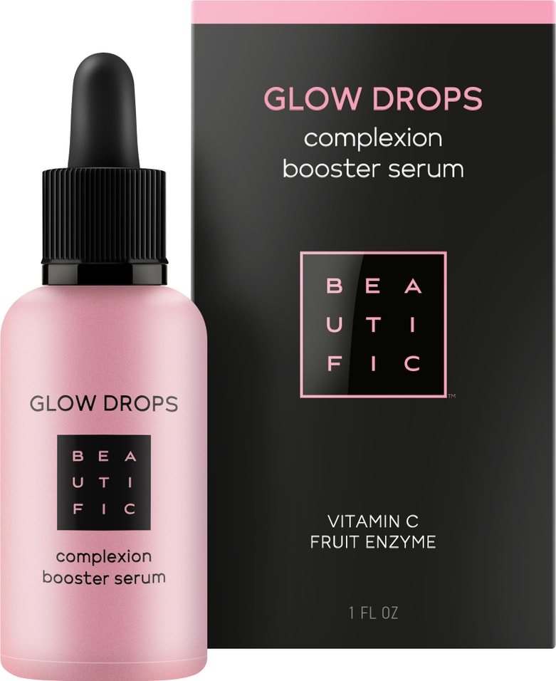 Сыворотка-бустер для лица Beautific Glow Drops для идеального цвета лица с витамином С 30мл