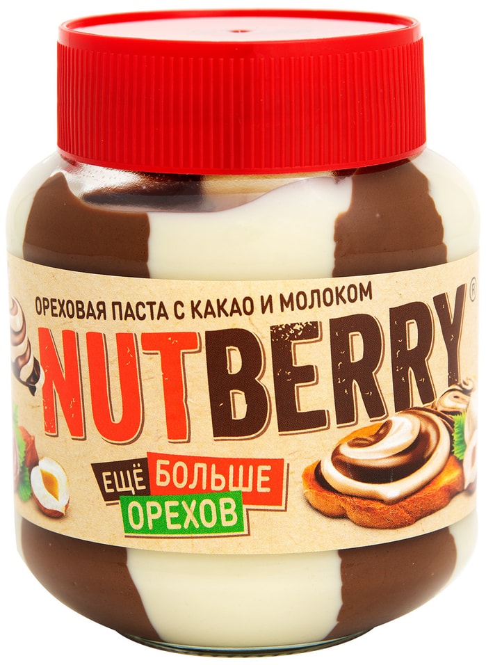Паста Nutberry ореховая с добавление какао и молока 350г от Vprok.ru