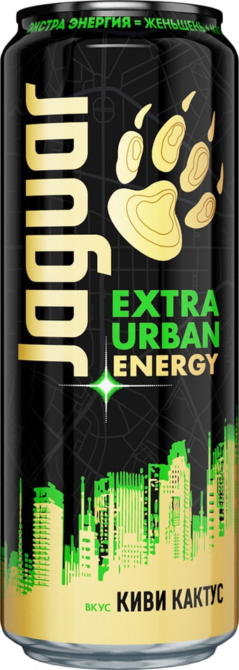 Напиток Jaguar Extra Urban Energy  со вкусом киви и кактуса тонизирующий 440мл