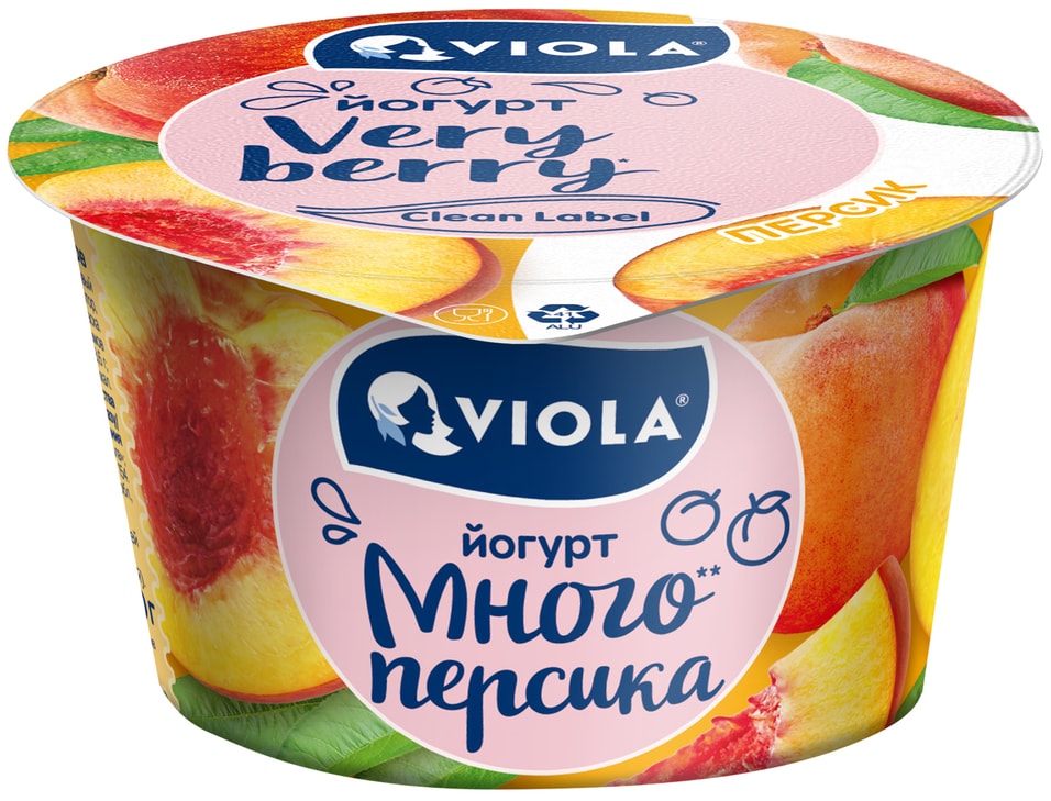 Йогурт Viola Very Berry Персик 2.6% 180г