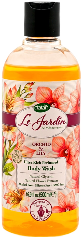 Гель для душа Dalan Le Jardin Парфюмированный аромат Орхидеи и лилии 500мл